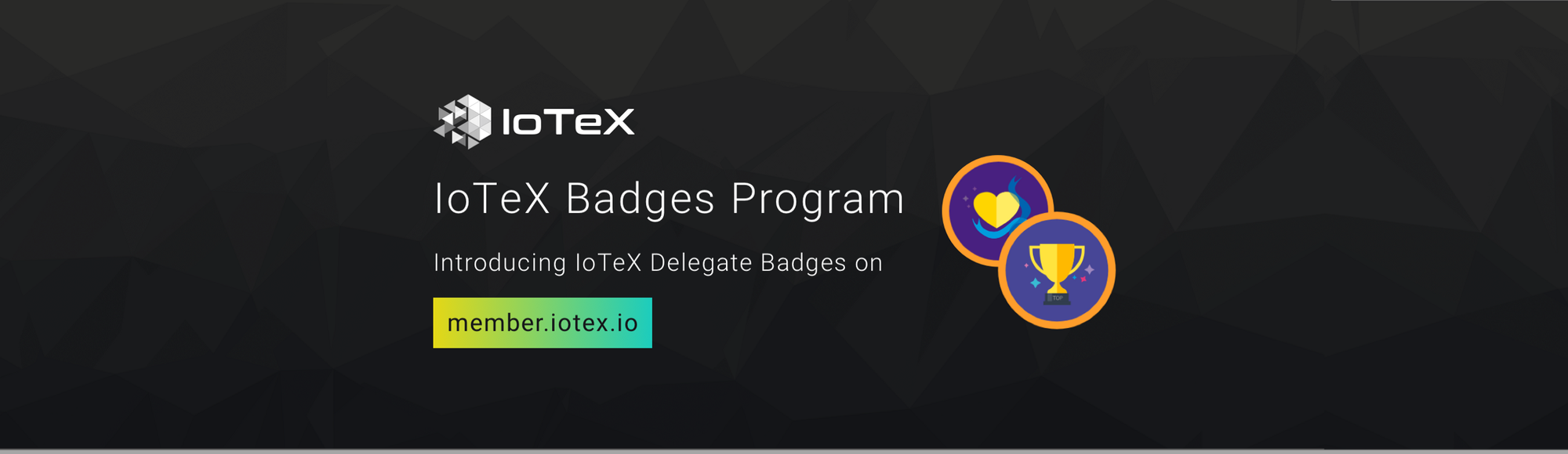 Featured image for article "Introducing IoTeX Delegate Badges on member.iotex.io!" from IoTeX Blogs