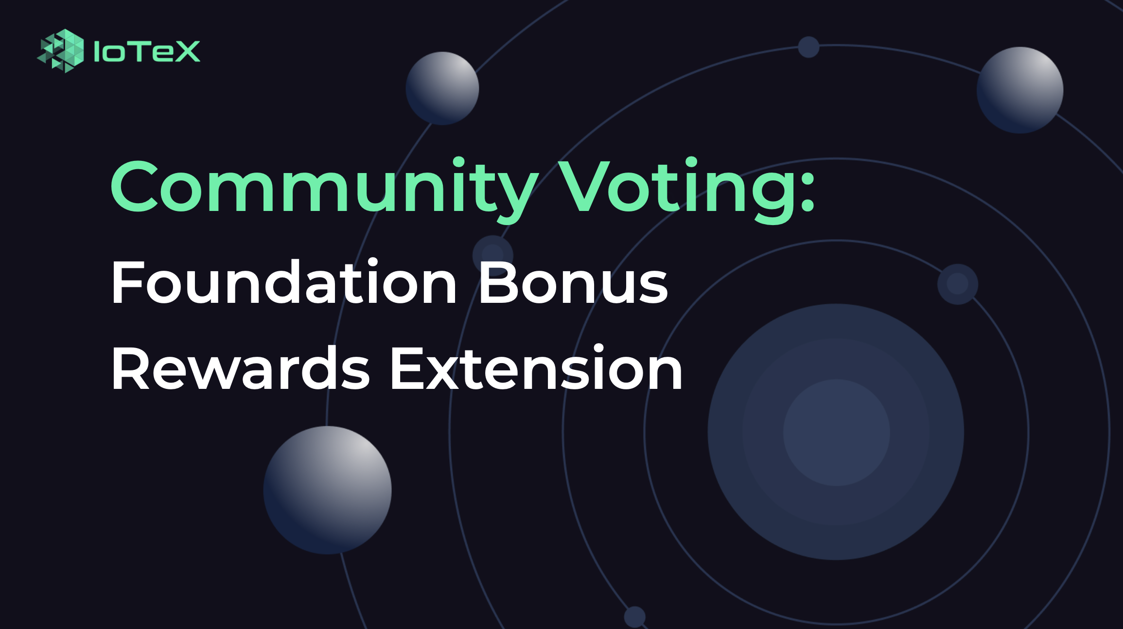 Featured image for article "Community Voting Kickoff - Foundation Bonus Rewards Extension" from IoTeX Blogs
