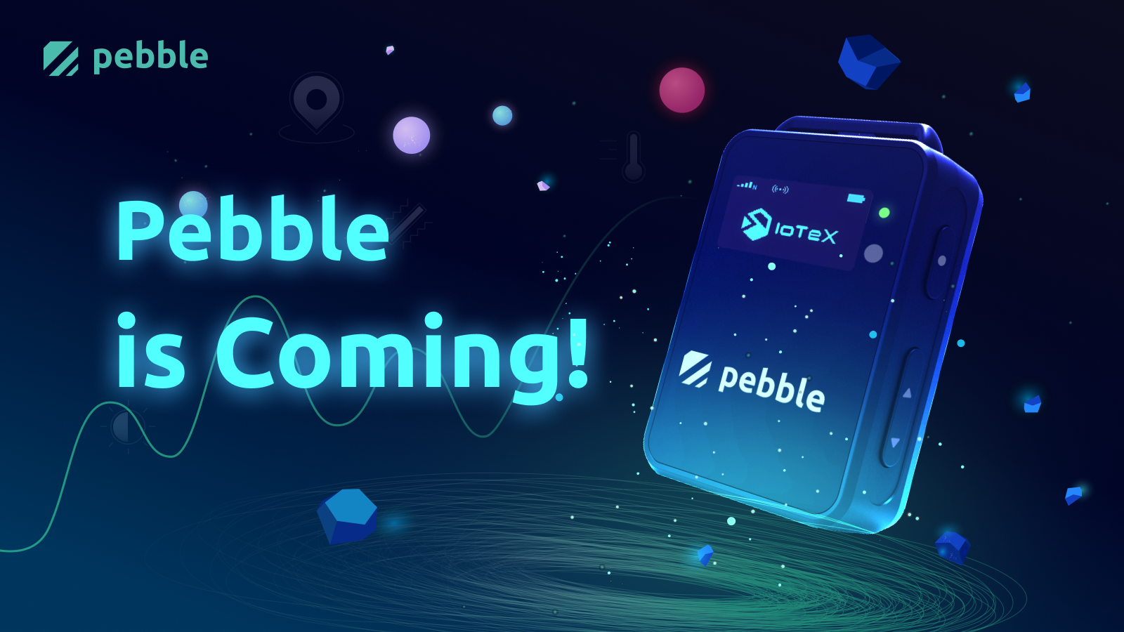 Featured image for article "Pebble, the Groundbreaking IoT Blockchain Device is Shipping!" from IoTeX Blogs