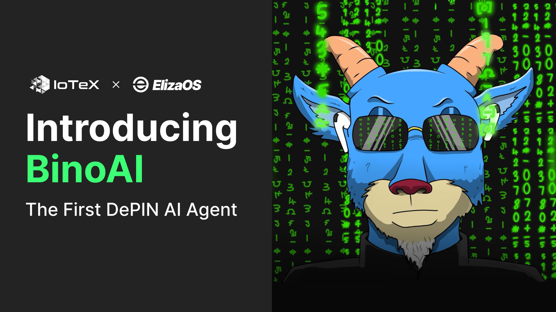 Featured image for article "Introducing BinoAI: The First DePIN AI Agent on IoTeX, Powered by the ELIZA Framework" from IoTeX Blogs