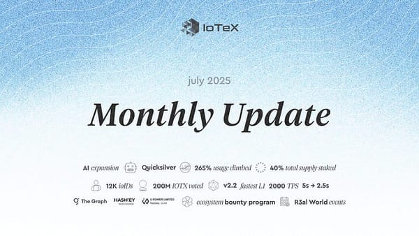 IoTeX 월간 업데이트(2025년 7월)