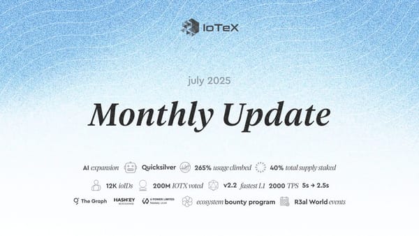 Cập nhật hàng tháng IoTeX (Tháng 7/2025)